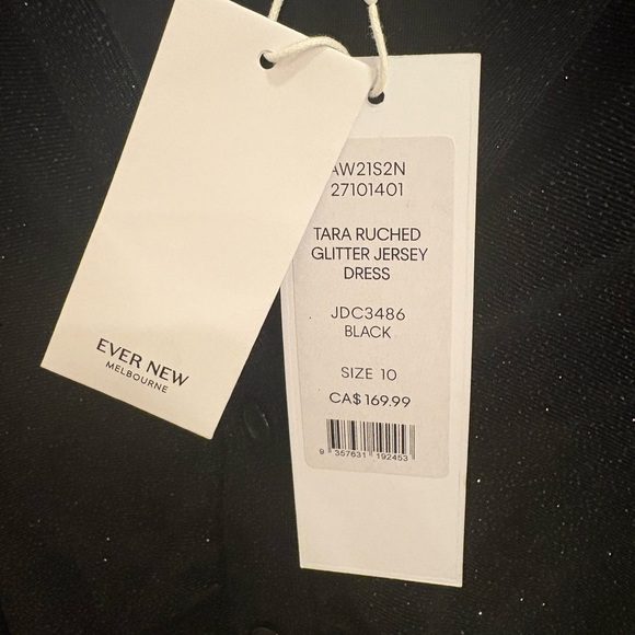 EVERNEW SPARKLE ROUCHED BLACK DRESS - Picture 5 of 9